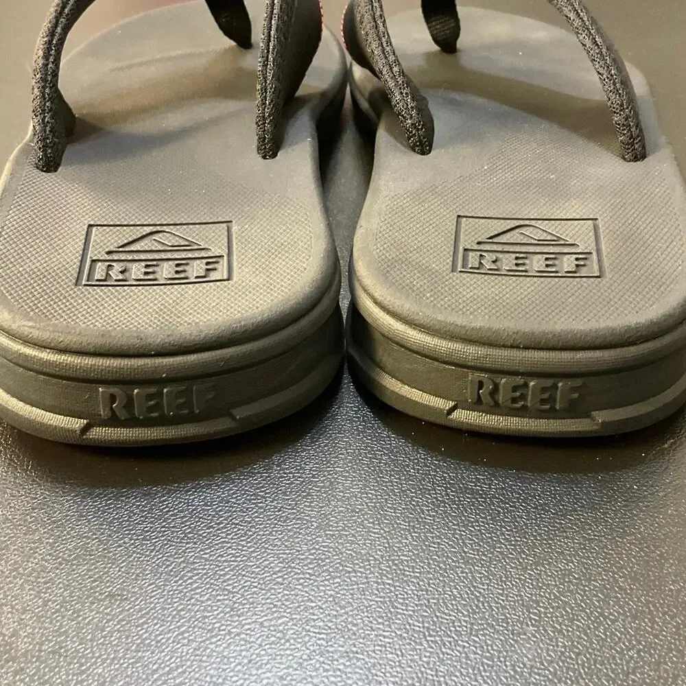 Reef Men's Size 14 Black Red Comfort Flip Flop Sandals Beach Casual